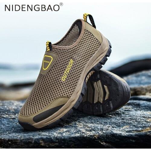 Mesh Men Casual Shoes Summer Outdoor Water Sneakers Men Trainers Non-slip Climbing Hiking Shoes Breathable Mens Treking Shoes