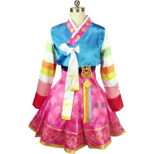 2020 New Arrivals Game OW D.Va Cosplay Costumes Hanbok Style Cute Women Girls Clothes Korean Dress+Accessories Full set