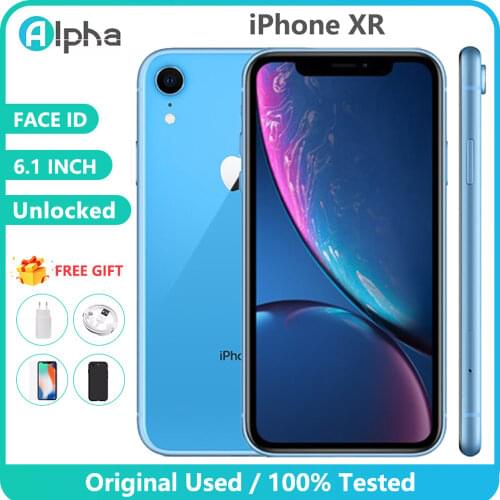 Used Original Apple iPhone XR Smartphones 6.1inch A12 Face Unlocked 3+64/128 Cellphones LTE 4G 7+12MP 1SIM Card NFC Mobile Phone