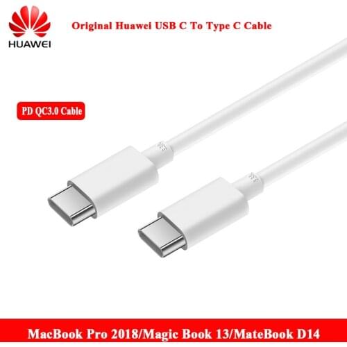 Huawei Original 3.3A Cable 180CM Fast Charging Charger USB C To Type C Line For MateBook 14 13 E X Pro MacBook 2018 Ipad Pro 11