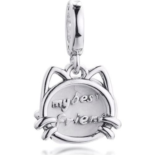 Fits Pandora Bracelet My Pet Cat Dangle Beads for Jewelry Making Original 925 Sterling Silver DIY Charms Kralen 2021 Spring New