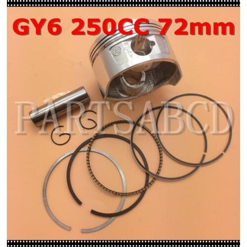 250cc PISTON AND RINGS 72mm bore FOR HONDA / CF MOTO TYPE LIQUID COOLED MOTORS