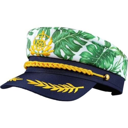 2pcs Embroidered Captain Hat Adult Yacht Sailor Cap Nautical Party Dress Up Hat for Men Women Teens Kids