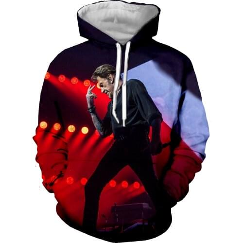 French Johnny Hallyday Sweatshirts Men Brand Hoodies 3D Print Hoodie Hip Hop Male Casual Rock Tracksuits Clothes Harajuku Tops