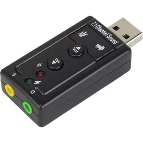 External USB to 3D Audio USB Sound Card Adapter 7.1 Channel Professional Microphone Headset 3.5mm For Win XP / 78 Android Linux