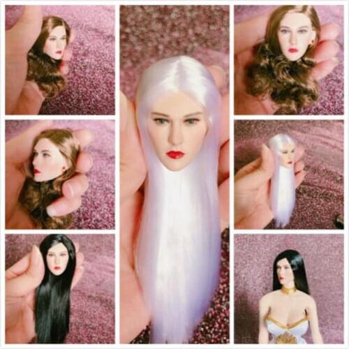 1/6 Long Hair Girl Pale Skin Vampire Head Carved Head Sculpt Fit PH JIAOU Body