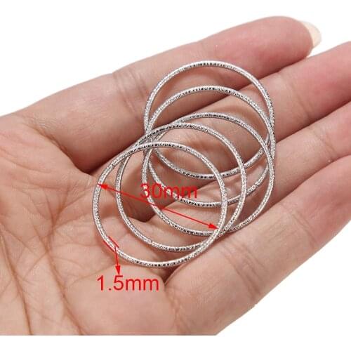 10pcs Silver Tone Stainless Steel Large Hoop Circular Link O Ring Connectors 50mm/30mm for Earring Making