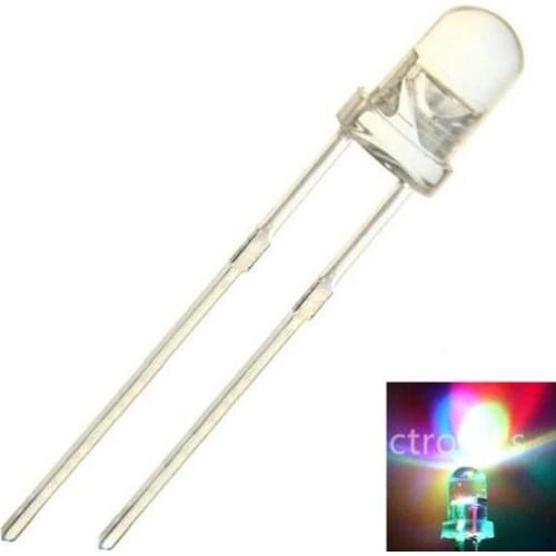 10pcs 5mm Slow RGB Flash Red Green Blue Rainbow Multi Color light emitting diode Round LED F5 Full color