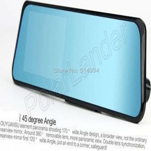 2015 HOT Car dvr mirror Support GPS TF card View Cam 4.3 inch TFT LCD screen touch Full HD1080P Car Dvr lens 120 degree