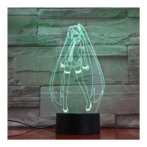 3D Lamp Comic Girl for Bedroom Decoration USB Touch Sensor Nightlight Best Prensent for Children Gift Led Night Light Lamp 1682