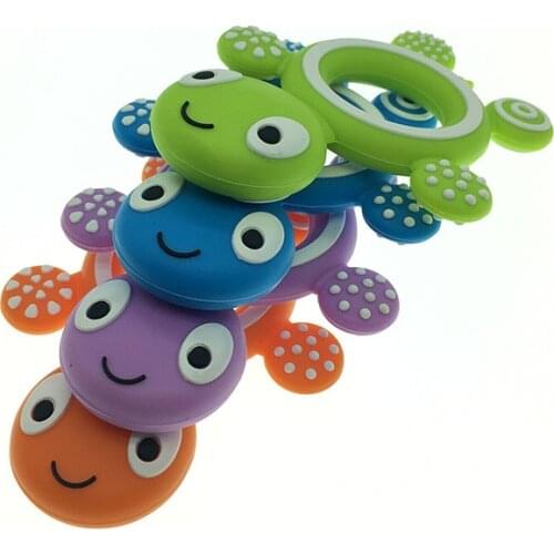 50Pcs/lot Baby Silicone Turtle Multi-color Molars Cartoon Hand-toothed Teether Soothing Infant Kids Toys