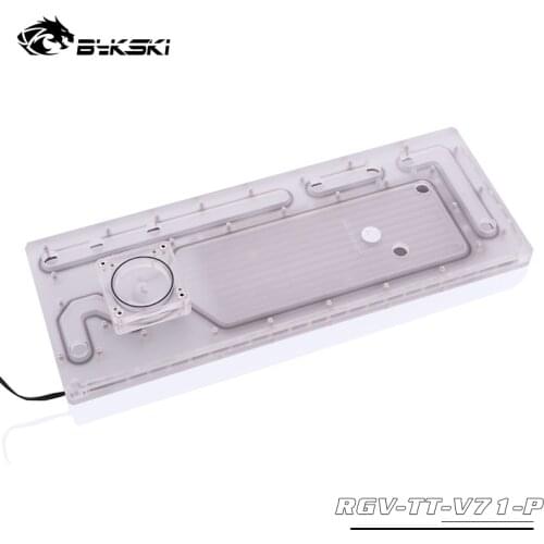 BYKSKI Acrylic Board Water Channel Solution use for ThermalTake/Tt V71 for CPU GPU Block / 3PIN RGB / Instead of Reservoir