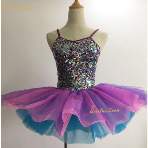 Ballet Tutu Sequins Stage Performance Dance Dress For Adult Ballet Clothes Girl Danse Tutu Ballet Women Ballerine Dance Costume