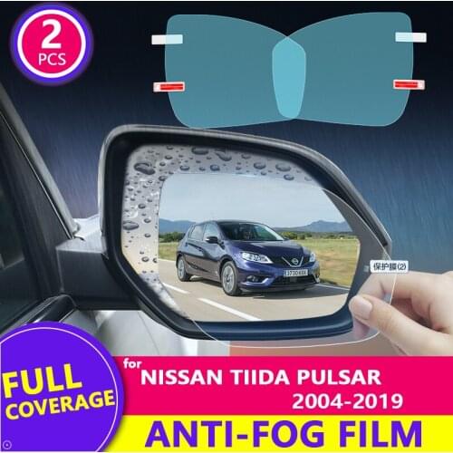 For Nissan Tiida Pulsar C11 C12 C13 2004-2019 2018 Full Cover Rearview Mirror Film Anti-Fog Auto Mirror Sticker Car Accessories