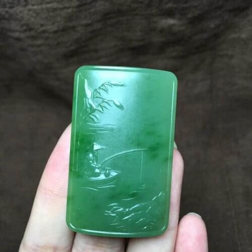 H27#Hetian Yubi Yuyu Fishing Pendant