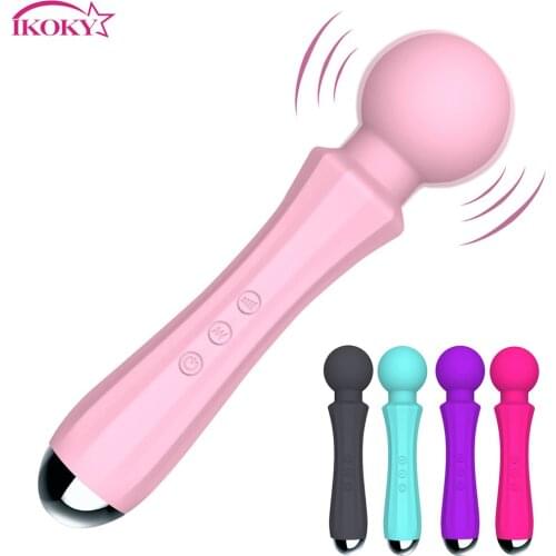 IKOKY Powerful Vibrator Sex Toys for Women Female Masturbation 20 Frequency Massager Vagina Clitoris Stimulator AV Magic Wand
