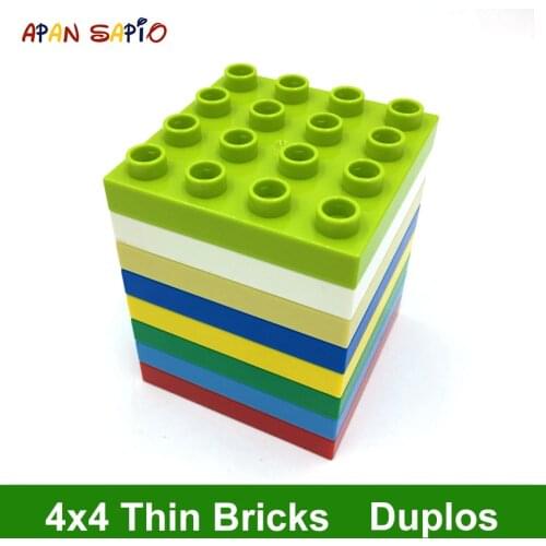Big Size DIY Building Blocks Thin Figures Bricks 4x4Dot 8PCS Educational Creative Toys for Children Compatible With Brands