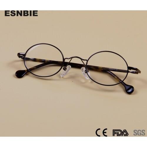 Small Round Glasses Vintage Metal Oval Gold Black Eyeglasses Frame Women Men Full Rim Spectacles For Prescription Glasses