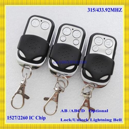 Metal Push Button Remote Control Transmitter AB / ABCD / Lock Unlock 2/4Button 315/433MHZ SC2260 EV1527