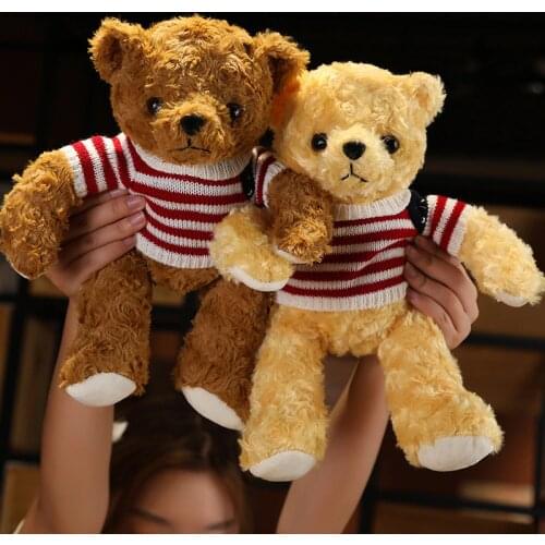 35cm Cute Cartoon Teddy Bear With Clothes Love Plush Toys Stuffed Soft Animals Pillow Dolls For Kids Girls Birthday Gifts
