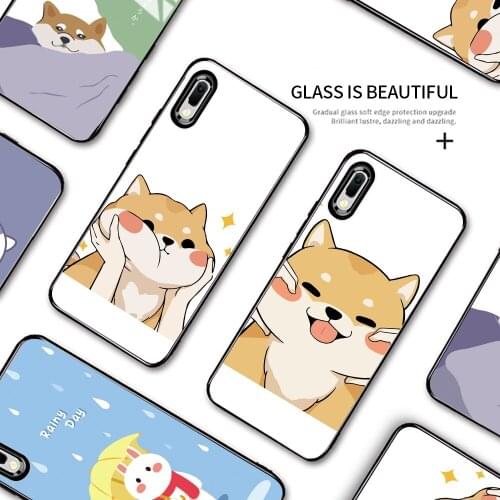 Fashion Cartoon Animal Pattern 9H Tempered Glass Phone Case Back Cover For Huawei Y5p Y6p Y6s Y7a Y8p Y9s Y5 Prime Y7 Y9 Prime