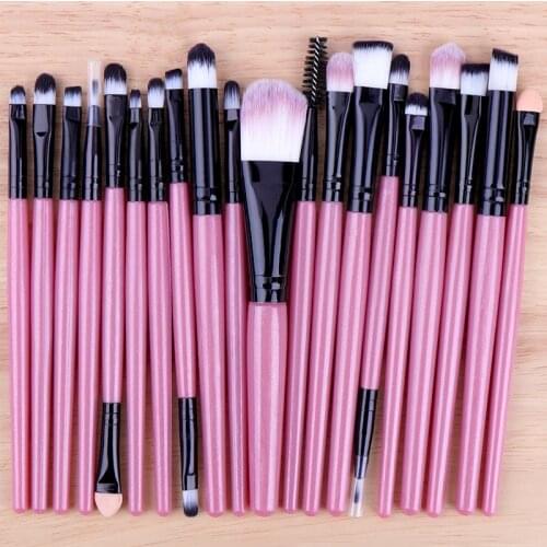 20Pcs Makeup Brushes Set Professional Plastic Handle Soft Synthetic Hair Powder Foundation Eyeshadow Make Up Brushes Cosmetics