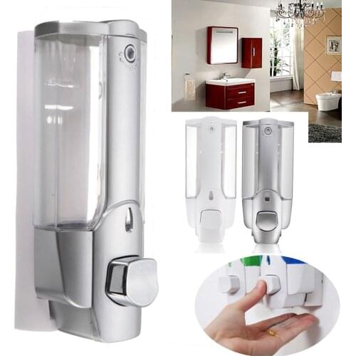Wall Mounted Shampoo Soap Dispenser Sanitizer Bathroom Shower Liquid Lotion Pump