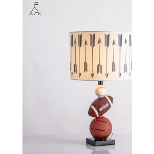 Basketball Design Desk Lamp Boy Room American Art Personality Bedside Lamp Basketball Designer Exhibition Hall Bedroom Creative