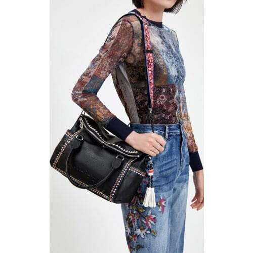 Wholesale Original Spain .laugiseD Womens Bag stylish embroidered vintage print single shoulder messenger bag