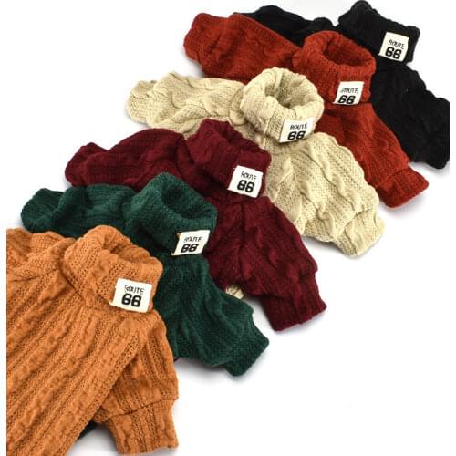 Autumn and Winter Clothing Pet Coat Turtleneck Sweater for Small Dog Chihuahua Teddy French Bucket to Maintain Body Temperature