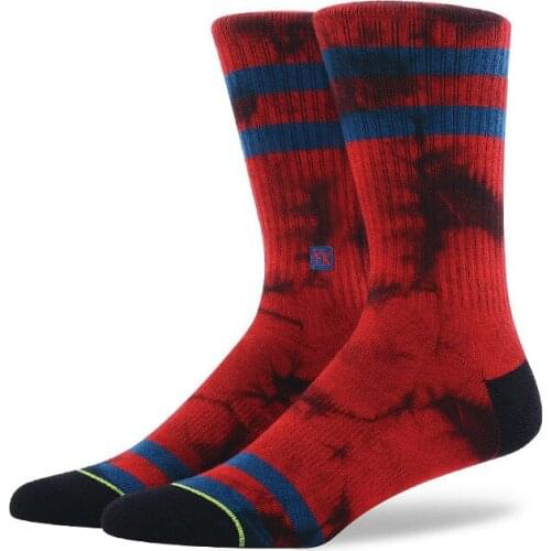 PEONFLY Beautiful Cool Skateboard Hip Hop Dots Stripes Patchwork Pattern Fashion Brand Happy Socks Men Boys Male Cotton Socks