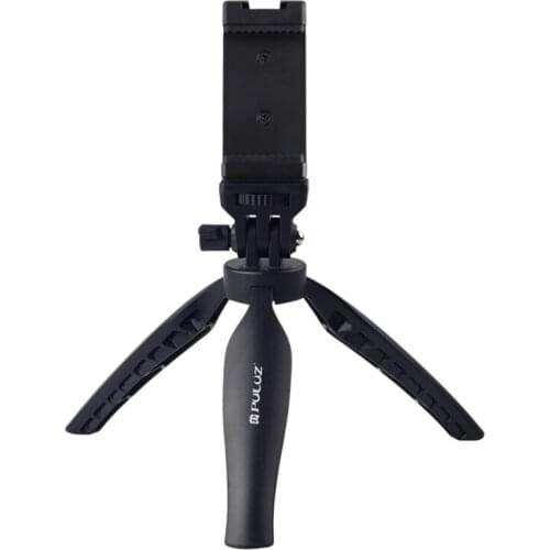 PULUZ PU600B Plastic Tripod Mount with Phone Clamp & Adjusting Tripod Head for Smartphones (Black)