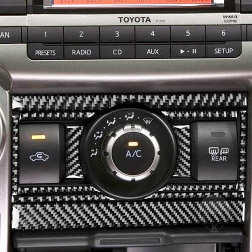 Genuine Carbon Fiber Car Dashboard Center AC Conditioner Panel Cover Trim Decal Fit For Toyota 4runner 2010-2020 Car Styling