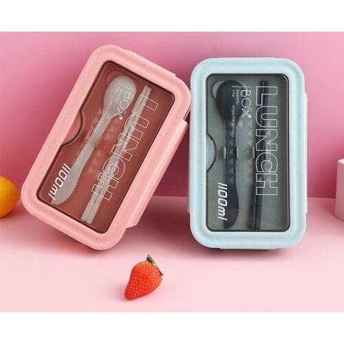 PP Material Lunch Box Bento Box For School Kids Office Worker One Layer Lunch Container Food Storage Box