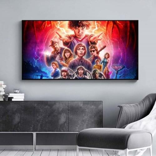 Stranger Things Posters Print On Canvas Retro TV Movie Characters Wall Art Decorative Hanging Pictures for Home Decor No Frame
