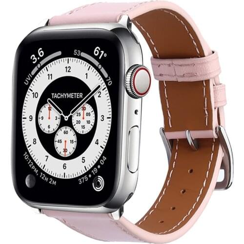 Genuine Leather Strap for iWatch SE apple watch 6 5 4 3 44mm 40mm 42mm 38mm band Leather correa for applewatch bands women girls