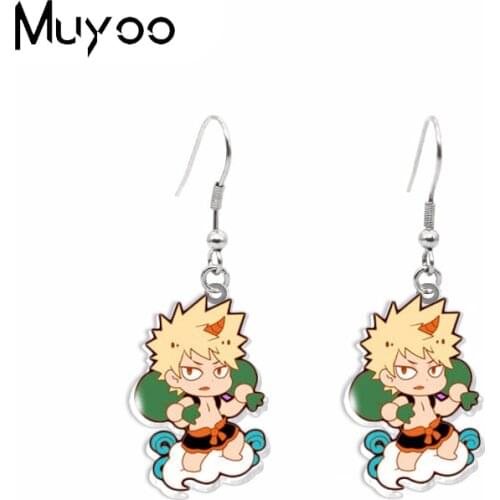 2021 New Arrival Anime My Hero Academia Halloween Characters Cosplay Handcraft Epoxy Acrylic Dangle Earrings