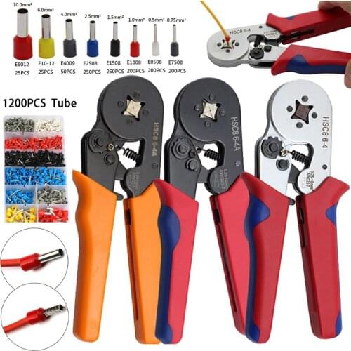 0.25-10mm2 Crimper Pliers Set Self-adjusting Crimping Tool With 1200 Wire Pipe End Dlamp Press Pliers Hand Tools