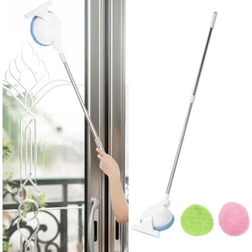 Window Cleaner Cordless Telescopic Window Wiping Mop 90 Degree Rotation USB Electric Glass Cleaner Floor Cleaning Mop