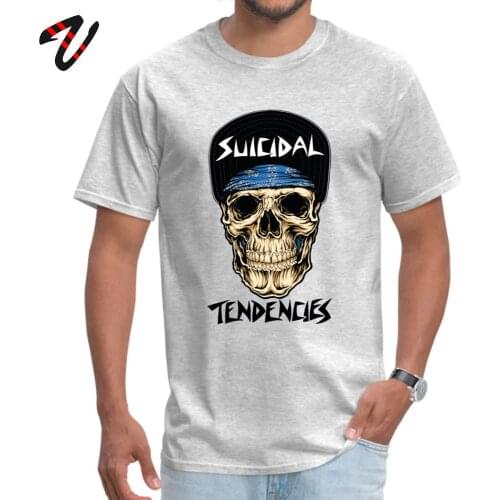 Suicidal tendencies skull T-Shirt Normal Sleeve Coupons O-Neck Fabric Tops Shirts Tops & Tees for Men Labor Day