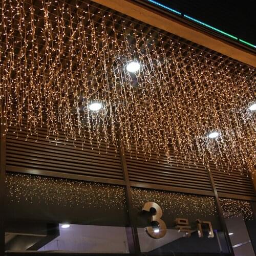 3*3m icicle string lights 8 modes led curtain garland new year Christmas tree wedding fairy connectable curtain light