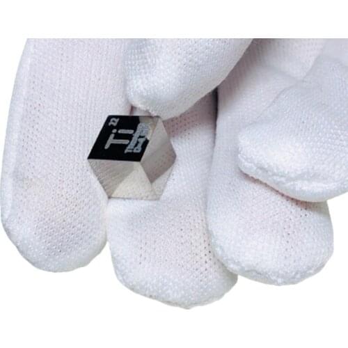 10 X 10 X 10mm 6-Sided POLISHED Finishing Double-Sided Engraved Metal Titanium Cube Periodic Table Of Elements Cube (Ti≥9.95)