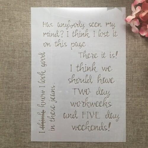 A4 29cm English Mail Letters DIY Layering Stencils Wall Painting Scrapbook Coloring Embossing Album Decorative Template