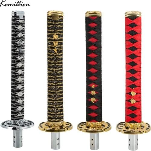 Universal Car Samurai Sword Gear Shift Knob Shifter Katana Metal Style Aluminium Alloy with Adapters Replacement Interior Parts