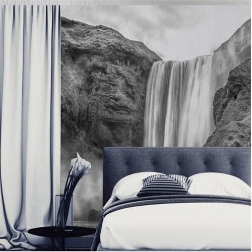 Waterfall wallpapers natural TV background wall modern wallpaper for living room modern wallpaper for living room