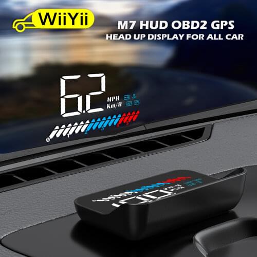M7 hud obd2 head up display OBD2 + GPS Dual System head up display gps Overspeed car head display up obd2 hud display car