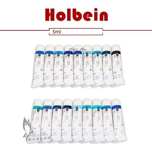 Japan Holbein Watercolor Paint In Tube Aquarelle 5ml Blue Series Acuarelas Pigment Art Supplies