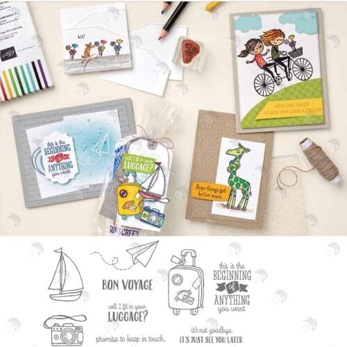 LUGGAGE Background Greeting Card Decoration Metal Cutting Dies Embossing Stencil Scrapbooking 2021 Newest