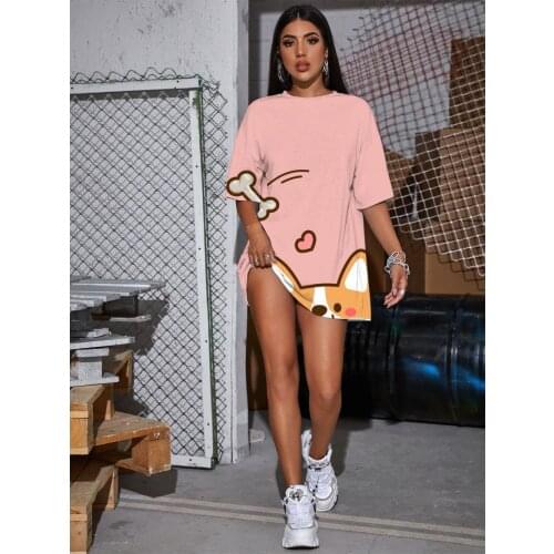 KYKU Animal T-shirt Women Dog Summer Love Shirt Print Bone T-shirts 3d Lovely Tshirt Printed Womens Clothing Short Casual Tops