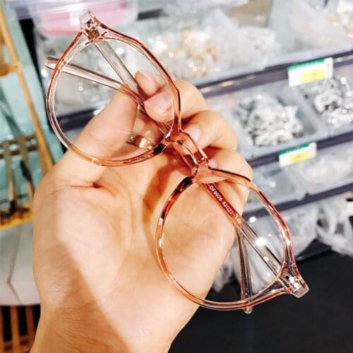 Crystal Pink Clear Glasses Acetate Frame Women Men 2020 Optical Lens Fashion Blue Light Blocking Myopia Eyeglass Female S171